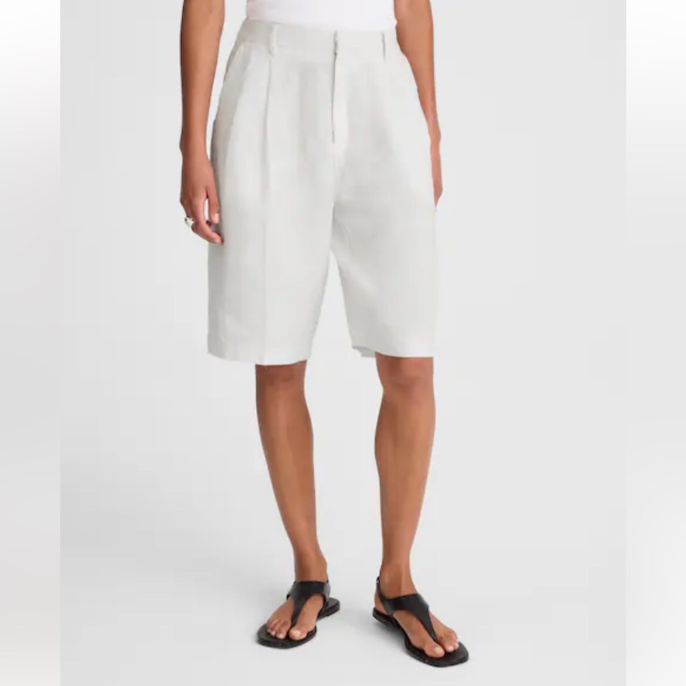 Madewell Relaxed Pleated Trouser Shorts in 100% Linen